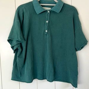 The great cropped polo green T-shirt